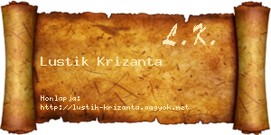 Lustik Krizanta névjegykártya